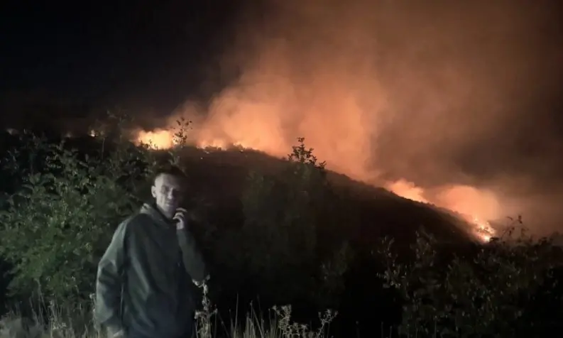 Пожар над селото Арнакија во општина Сарај