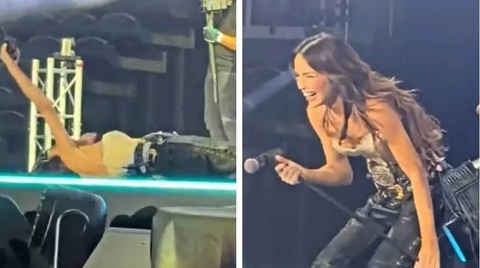 Северина се сопна и падна на сцената среде концерт (ВИДЕО)