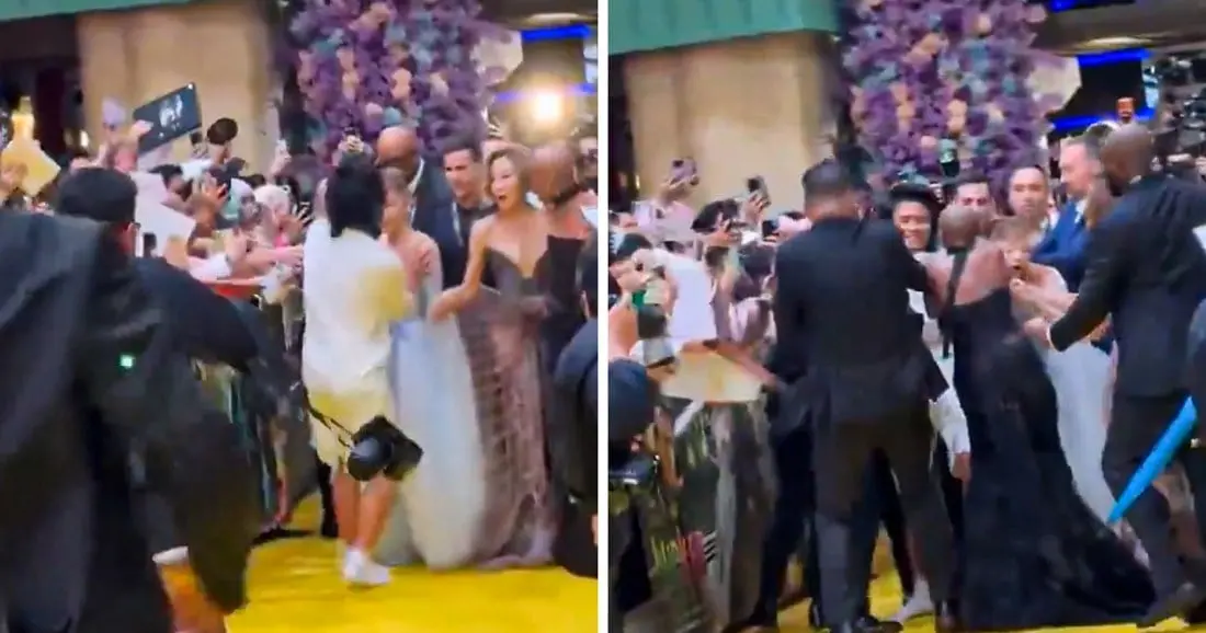 Хаос на црвениот тепих: Нападната Аријана Гранде, колешките ја спасуваат (ВИДЕО)