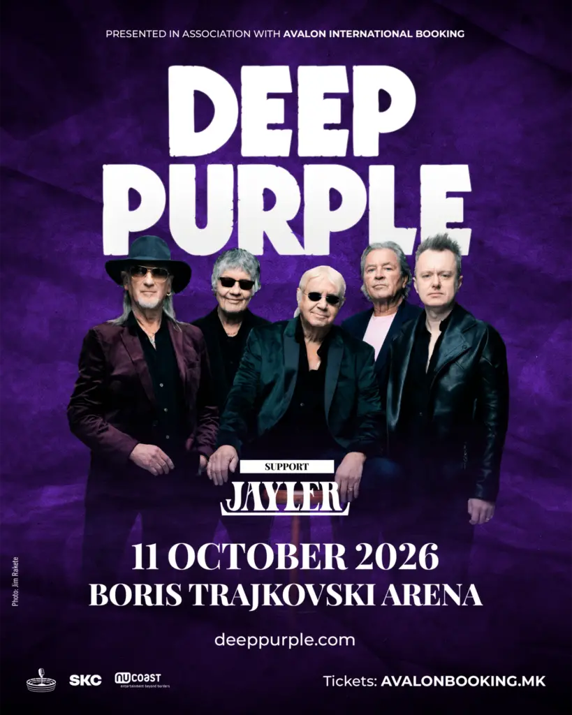Deep Purple со последен концерт во Скопје на 11 октомври 2026