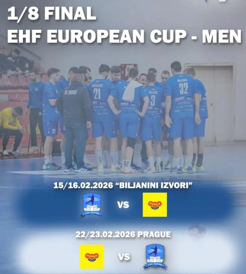 Дукла Прага противник на ГРК Охрид во осминафиналето во Европскиот куп