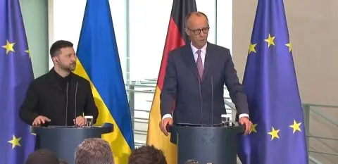 Зеленски и Мерц телефонски разговараа за мировните напори во Украина