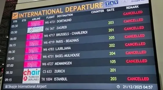 Утрово откажани сите летови од Скопје