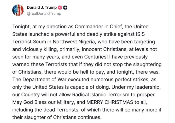 САД извршиле напади врз цели на Исламска држава во Нигерија