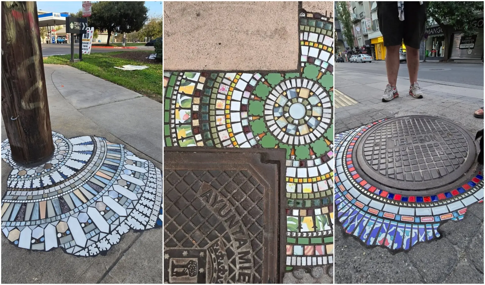 Потребно е малку за да им се даде душа на улиците: Уметник ги поправа дупките на тротоарите со шарени мозаици