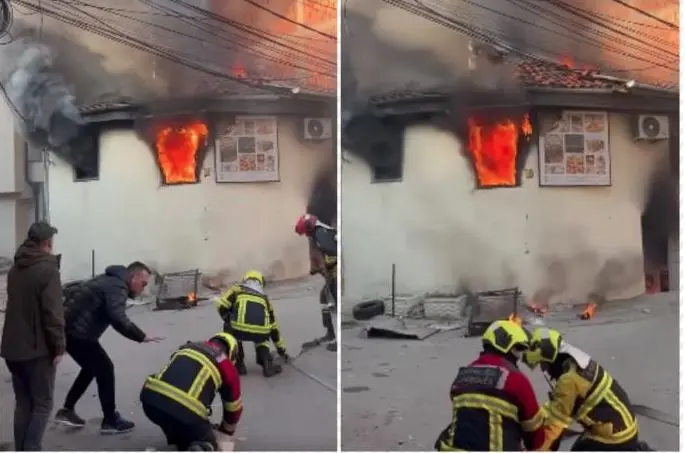 (ВИДЕО) Едногодишно дете настрада во пожар што избувна во куќа во Призрен