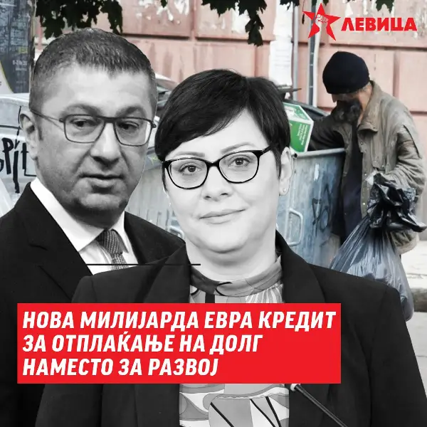 Левица: Нова милијарда евра кредит за отплаќање на долг наместо за развој