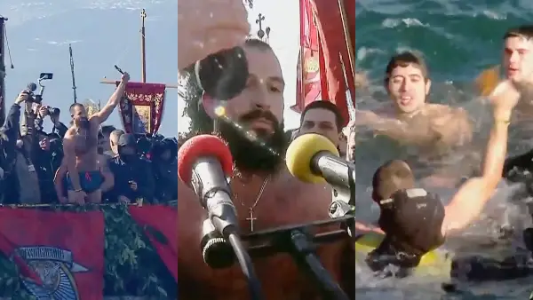 Мартин Гоџо од Варош по третпат го фати светиот крст во Охридското Езеро