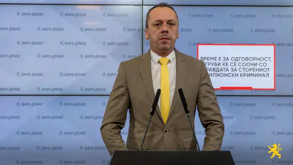 Петрушевски: Време е за одговорност, Груби ќе се соочи со правдата за сторениот милионски криминал