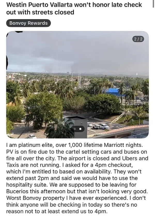 Градот гори, картелите се беснеат, а еден турист се жали на хотелот: „Не ми дадоа доцна одјавување“