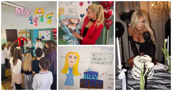 Маја Глигоровска славеше роденден: Честитки од учениците, па забава со торта и совршено црно издание