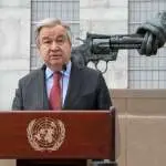 Војната останува дамка на нашата колективна совест, вели Гутереш