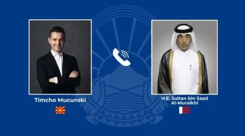 Телефонски разговор на министерот Муцунски со државниот министер за надворешни работи на Катар, Султан бин Саад Ал Мураихи