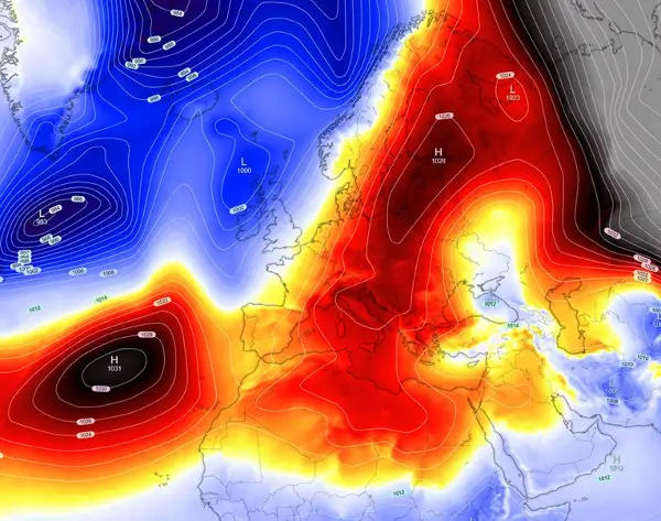 (Фото) Се формира топлинска купола – метеоролозите објавија мапи